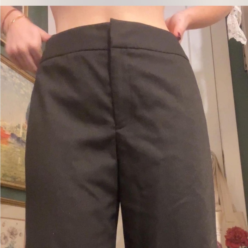 Dark brown vintage wide leg cuffed pants